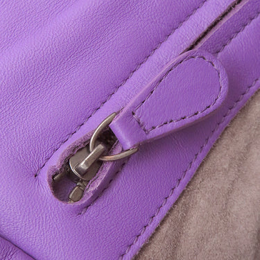 ボッテガヴェネタ BOTTEGA VENETA イントレチャート パープル レザー ショルダーバッグ ガンメタル金具 紫