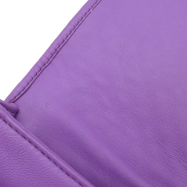 ボッテガヴェネタ BOTTEGA VENETA イントレチャート パープル レザー ショルダーバッグ ガンメタル金具 紫