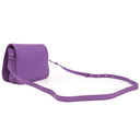 ボッテガヴェネタ BOTTEGA VENETA イントレチャート パープル レザー ショルダーバッグ ガンメタル金具 紫