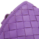 ボッテガヴェネタ BOTTEGA VENETA イントレチャート パープル レザー ショルダーバッグ ガンメタル金具 紫