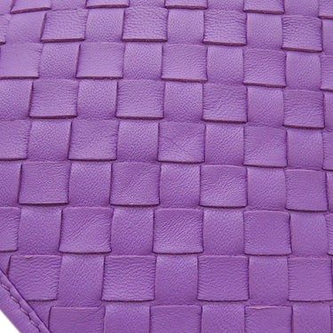 ボッテガヴェネタ BOTTEGA VENETA イントレチャート パープル レザー ショルダーバッグ ガンメタル金具 紫