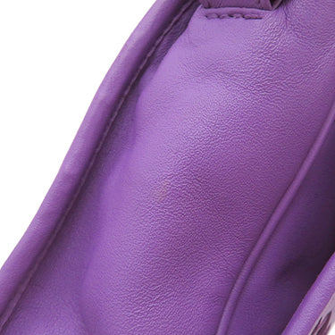 ボッテガヴェネタ BOTTEGA VENETA イントレチャート パープル レザー ショルダーバッグ ガンメタル金具 紫