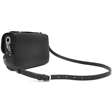 グッチ GUCCI ダブルGプレート 739721 ブラック レザー 2WAYバッグ シルバー金具 黒 ショルダー クラッチ