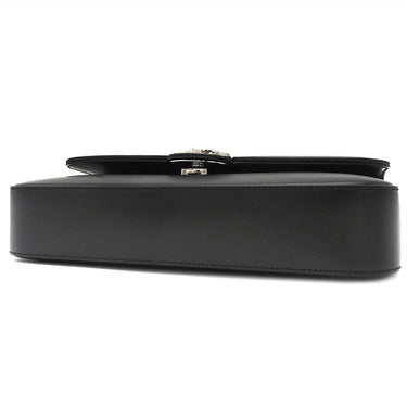 グッチ GUCCI ダブルGプレート 739721 ブラック レザー 2WAYバッグ シルバー金具 黒 ショルダー クラッチ