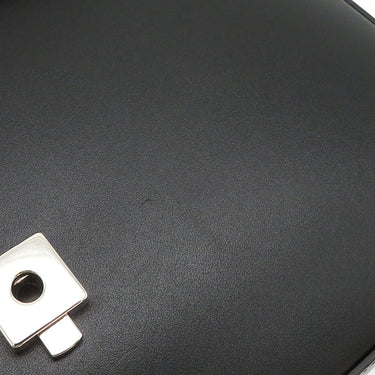 グッチ GUCCI ダブルGプレート 739721 ブラック レザー 2WAYバッグ シルバー金具 黒 ショルダー クラッチ