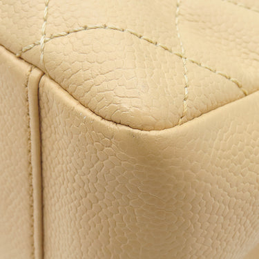 シャネル CHANEL マトラッセ GST トートバッグ A50995 ベージュ キャビアスキン トートバッグ シルバー金具 ココマーク チェーンショルダー