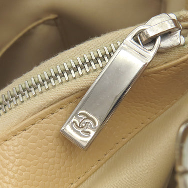 シャネル CHANEL マトラッセ GST トートバッグ A50995 ベージュ キャビアスキン トートバッグ シルバー金具 ココマーク チェーンショルダー