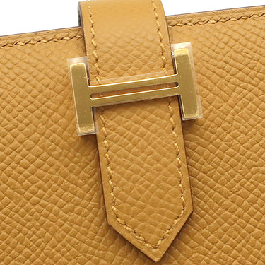 エルメス HERMES ベアンコンパクト セサミ ヴォーエプソン 二つ折り財布 ゴールド金具 新品 未使用 茶