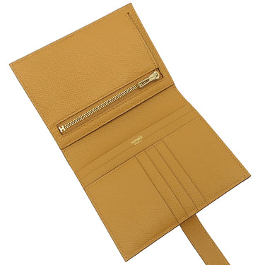 エルメス HERMES ベアンコンパクト セサミ ヴォーエプソン 二つ折り財布 ゴールド金具 新品 未使用 茶