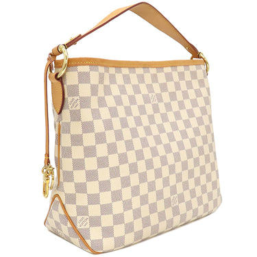 ルイヴィトン LOUIS VUITTON ディライトフル MM N41448 ダミエアズール ダミエアズールキャンバス ショルダーバッグ ゴールド金具 白