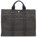 エルメス HERMES エールライントート MM グレー キャンバス トートバッグ シルバー金具 鍵・カデナ欠品