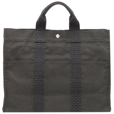 エルメス HERMES エールライントート MM グレー キャンバス トートバッグ シルバー金具 鍵・カデナ欠品