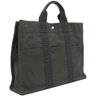 エルメス HERMES エールライントート MM グレー キャンバス トートバッグ シルバー金具 鍵・カデナ欠品