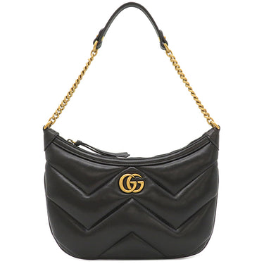 グッチ GUCCI GGマーモント スモール 777263 ブラック レザー ショルダーバッグ ヴィンテージ金具 黒 チェーンショルダー