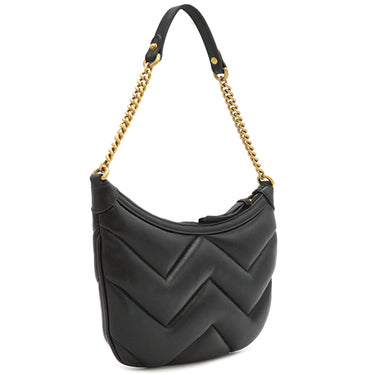 グッチ GUCCI GGマーモント スモール 777263 ブラック レザー ショルダーバッグ ヴィンテージ金具 黒 チェーンショルダー