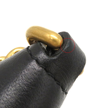 グッチ GUCCI GGマーモント スモール 777263 ブラック レザー ショルダーバッグ ヴィンテージ金具 黒 チェーンショルダー