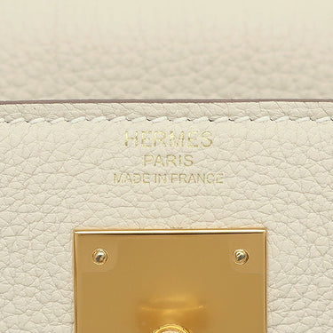 エルメス HERMES ケリー28 内縫い クレ トゴ 2WAYバッグ ゴールド金具 オフホワイト ショルダー