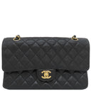 シャネル CHANEL マトラッセ 25 フラップバッグ A01112 ブラック キャビアスキン ショルダーバッグ ゴールド金具 黒 ダブルフラップ ダブルチェーン Wチェーン