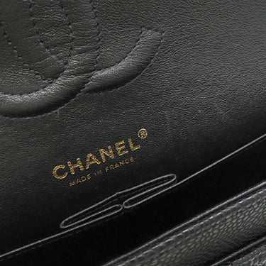 シャネル CHANEL マトラッセ 25 フラップバッグ A01112 ブラック キャビアスキン ショルダーバッグ ゴールド金具 黒 ダブルフラップ ダブルチェーン Wチェーン