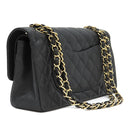 シャネル CHANEL マトラッセ 25 フラップバッグ A01112 ブラック キャビアスキン ショルダーバッグ ゴールド金具 黒 ダブルフラップ ダブルチェーン Wチェーン