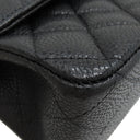 シャネル CHANEL マトラッセ 25 フラップバッグ A01112 ブラック キャビアスキン ショルダーバッグ ゴールド金具 黒 ダブルフラップ ダブルチェーン Wチェーン
