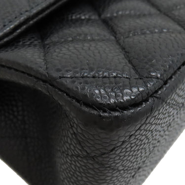 シャネル CHANEL マトラッセ 25 フラップバッグ A01112 ブラック キャビアスキン ショルダーバッグ ゴールド金具 黒 ダブルフラップ ダブルチェーン Wチェーン