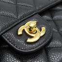 シャネル CHANEL マトラッセ 25 フラップバッグ A01112 ブラック キャビアスキン ショルダーバッグ ゴールド金具 黒 ダブルフラップ ダブルチェーン Wチェーン