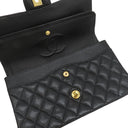 シャネル CHANEL マトラッセ 25 フラップバッグ A01112 ブラック キャビアスキン ショルダーバッグ ゴールド金具 黒 ダブルフラップ ダブルチェーン Wチェーン