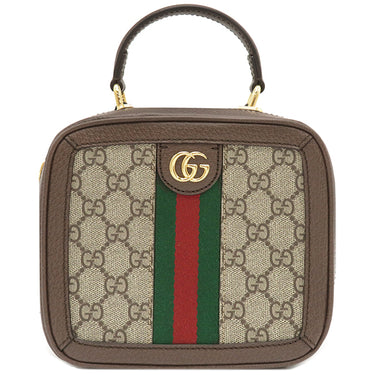 グッチ GUCCI オフィディア ミニトップハンドル 772157 ベージュ×エボニー GGスプリームキャンバス 2WAYバッグ ゴールド金具 茶 ダブルG ショルダー