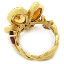 シャネル CHANEL クローバー リング オレンジXイエローゴールド K18YG シトリン ガーネット リング 指輪 黄 18K 750YG 14号