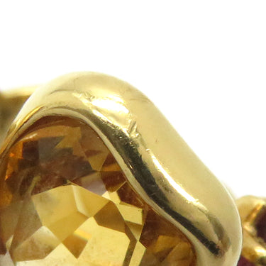 シャネル CHANEL クローバー リング オレンジXイエローゴールド K18YG シトリン ガーネット リング 指輪 黄 18K 750YG 14号