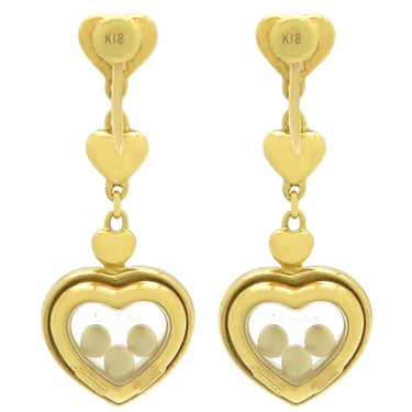 ショパール CHOPARD ハッピーダイヤモンド イエローゴールド K18YG ダイヤモンド イヤリング ムービングダイヤ 3P 三粒 18K Au750