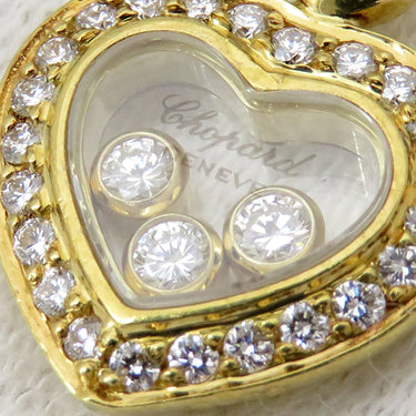 ショパール CHOPARD ハッピーダイヤモンド イエローゴールド K18YG ダイヤモンド イヤリング ムービングダイヤ 3P 三粒 18K Au750