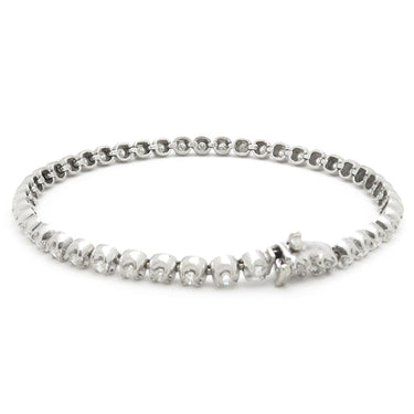 ノンブランド NON BRAND テニスブレスレット ホワイトゴールド K14WG ダイヤモンド ブレスレット 14K ダイヤブレスレット