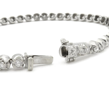 ノンブランド NON BRAND テニスブレスレット ホワイトゴールド K14WG ダイヤモンド ブレスレット 14K ダイヤブレスレット