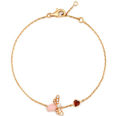 ショーメ CHAUMET アトラップ モア ビー 081714-000 ピンクゴールド K18PG ガーネット ピンクオパール ダイヤモンド ブレスレット ハチモチーフ