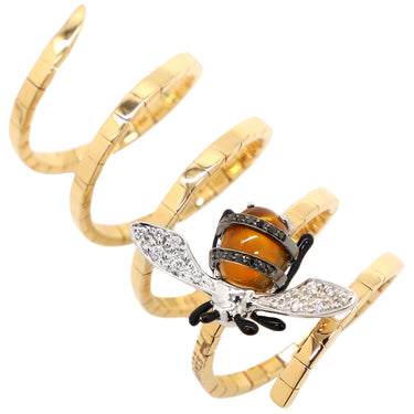 STAURINO FRATELLI スタウリーノ フラテッリ マジック スネーク ビー ピンクゴールド K18PG ダイヤモンド ブラックダイヤモンド シトリン リング 指輪 螺旋 蜂 12号