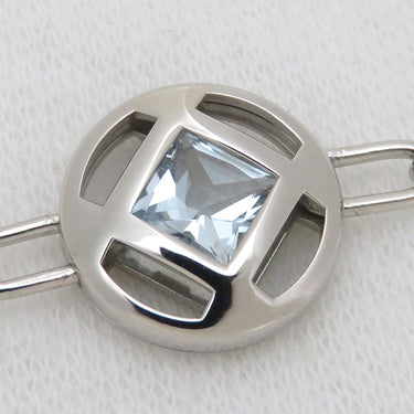 カルティエ Cartier パシャ グリッド ブレスレット ホワイトゴールド K18WG ペリドット アクアマリン アイオライト ブレスレット 750WG 18K 18金 バングル 色石 スクエアカット