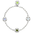 カルティエ Cartier パシャ グリッド ブレスレット ホワイトゴールド K18WG ペリドット アクアマリン アイオライト ブレスレット 750WG 18K 18金 バングル 色石 スクエアカット