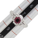 ノンブランド NON BRAND ルビー ダイヤリング プラチナシルバー Pt900 ルビー ダイヤモンド リング 指輪 レッド 赤 8号