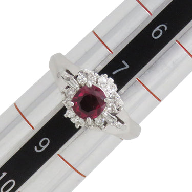 ノンブランド NON BRAND ルビー ダイヤリング プラチナシルバー Pt900 ルビー ダイヤモンド リング 指輪 レッド 赤 8号