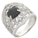 ノンブランド NON BRAND ブラックダイヤリング ホワイトゴールド K18WG ダイヤモンド ブラックダイヤモンド リング 指輪 11号