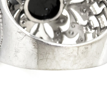 ノンブランド NON BRAND ブラックダイヤリング ホワイトゴールド K18WG ダイヤモンド ブラックダイヤモンド リング 指輪 11号