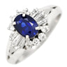 ノンブランド NON BRAND ブルーサファイア ダイヤリング プラチナシルバー Pt900 サファイア ダイヤモンド リング 指輪 プラチナ 青 11.5号