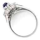 ノンブランド NON BRAND ブルーサファイア ダイヤリング プラチナシルバー Pt900 サファイア ダイヤモンド リング 指輪 プラチナ 青 11.5号