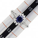 ノンブランド NON BRAND ブルーサファイア ダイヤリング プラチナシルバー Pt900 サファイア ダイヤモンド リング 指輪 プラチナ 青 11.5号