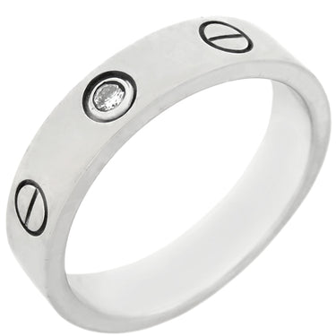 カルティエ Cartier ミニラブリング 1Pダイヤ B4050549 ホワイトゴールド K18WG ダイヤモンド #49(JP9) リング 指輪 LOVE Ring 750 18K WG 18金 9号