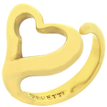 ティファニー Tiffany & Co オープンハート イエローゴールド K18YG リング 指輪 T＆Co. 750 750YG エルサ ペレッティ 7号