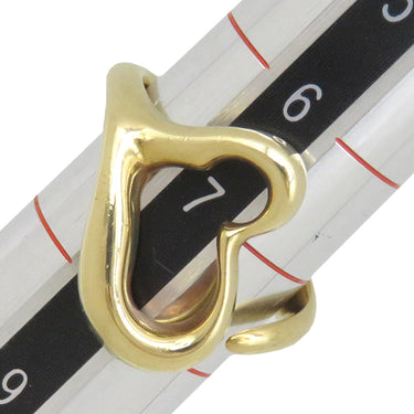 ティファニー Tiffany & Co オープンハート イエローゴールド K18YG リング 指輪 T＆Co. 750 750YG エルサ ペレッティ 7号