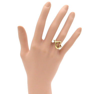 ティファニー Tiffany & Co オープンハート イエローゴールド K18YG リング 指輪 T＆Co. 750 750YG エルサ ペレッティ 7号